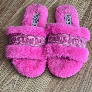 Juicy Couture Pink Furry Slides